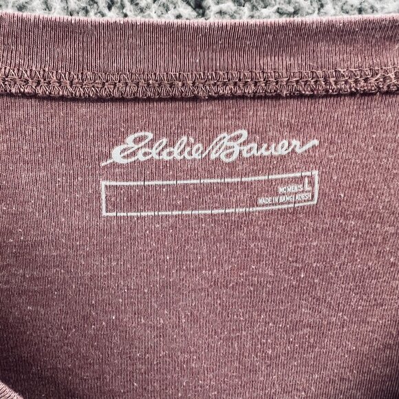 Eddie Bauer‎ Women Top Large Brownish Purple Short Sleeve Pullover Shirt - Picture 3 of 8